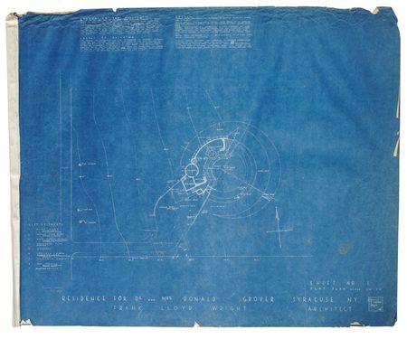 Lot #671 Frank Lloyd Wright: Frank Lloyd Wright designs a revised version of a never-to-be-built 'solar hemicycle' residence - Image 2