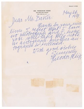 Lot #322 Theodor Reik Group Lot - Image 1