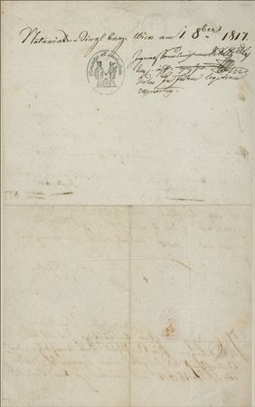 Lot #701 Ludwig van Beethoven: An extremely rare, fully-signed, substantially handwritten document: Beethoven receives an 1817 payment in order to continue composing in Vienna - Image 2