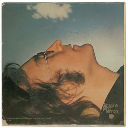 Lot #762 Beatles: John Lennon: In Philly to participate in a charitable cause, Lennon signs his influential Imagine LP - Image 1