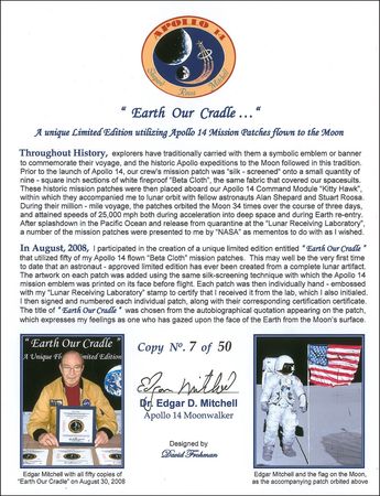 Lot #481 Edgar Mitchell: Flight-flown 