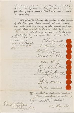 Lot #337 William H. Vanderbilt Signed Document - Image 2