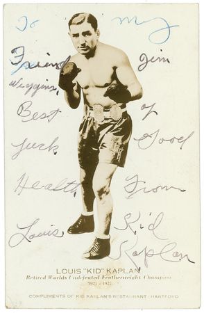 Lot #1491 Louis 'Kid' Kaplan Signed Photograph - Image 1