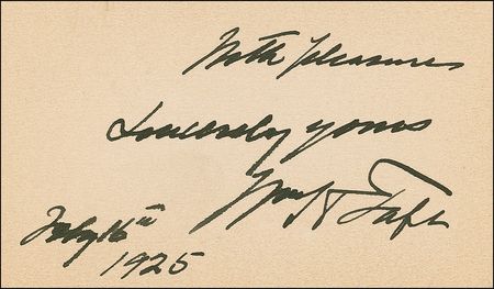 Lot #139 William and Helen Taft Signatures - Image 1
