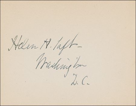 Lot #139 William and Helen Taft Signatures - Image 2