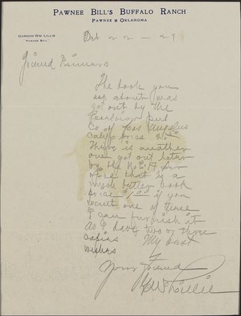 Lot #206 W. F. ?Buffalo Bill? Cody and Gordon W. ?Pawnee Bill? Lillie - Image 2