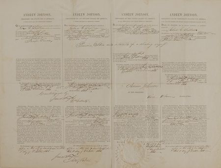 Lot #319 William H. Seward: Ship's papers for a whaling vessel which was later featured on a Norfolk Island postage stamp - Image 1