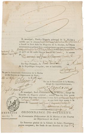 Lot #281 Toussaint L'Ouverture: Haiti's revolutionary leader approves payment for a shipment of naval supplies - Image 2