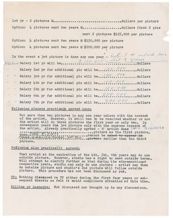 Lot #1249 Joe DiMaggio: DiMaggio takes note of Monroe's career: 