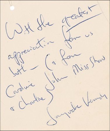 Lot #88 Jacqueline Kennedy: Mrs. Kennedy and her children send a Christmas gift to their Secret Service protector - Image 2