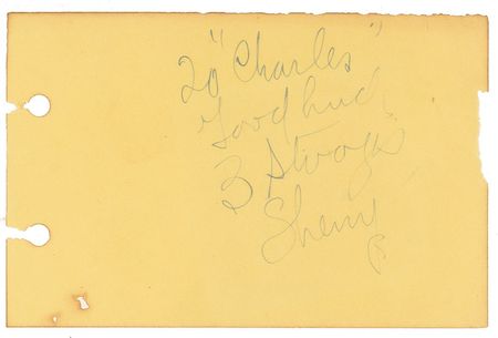 Lot #1169 Three Stooges: Shemp Howard Signature - Image 1