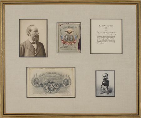 Lot #58 James A. Garfield and Chester Arthur: A true rarity-1881 Inaugural Reception card signed by President Garfield and Vice President Arthur-the only known signed image of both men! - Image 1