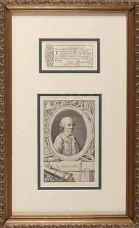 Lot #251 John Hancock: Scarce 1765 Massachusetts lottery ticket in support of the reconstruction of Faneuil Hall - Image 1