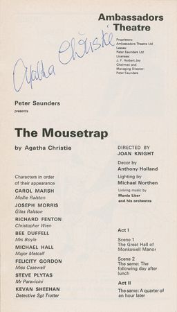 Lot #527 Agatha Christie Program - Image 1