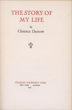 Lot #211 Clarence Darrow: A 1932 autobiographical account of Darrow's legendary life - Image 2