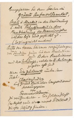 Lot #696 Ferruccio Busoni Handwritten Letter Signed - Image 3