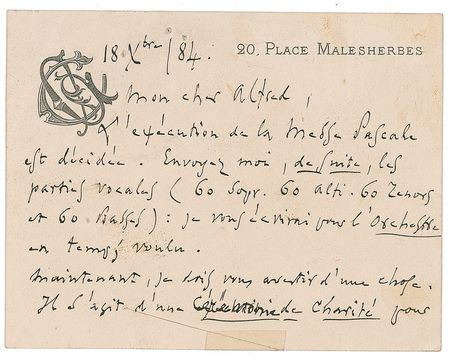 Lot #703 Charles Gounod Handwritten Letter Signed - Image 1