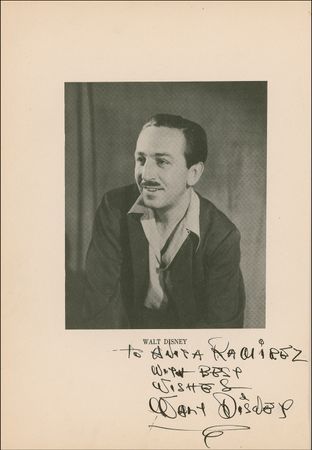 Lot #662 Walt Disney: Disney signs his pioneering animation study - Image 1