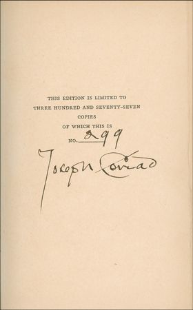 Lot #535 Joseph Conrad: The Heart of Darkness author signs a scarce limited edition of One Day More - Image 1