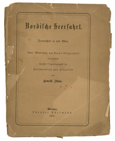 Lot #573 Henrik Ibsen: Ibsen inscribes a rare volume, The Vikings at Helgeland, to poet Max Ring - Image 2