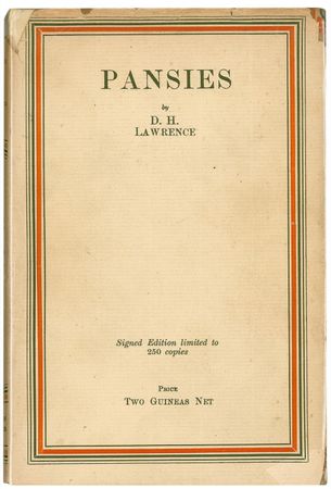 Lot #579 D. H. Lawrence: One of 250 deluxe signed copies of D.H. Lawrence's controversial 1929 book of poems - Image 2