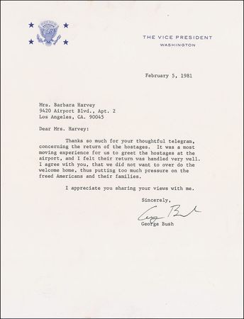 Lot #9 George Bush: It was a most moving