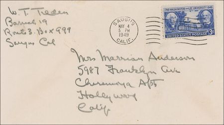 Lot #1398 Bill Tilden: Tilden writes from prison: 