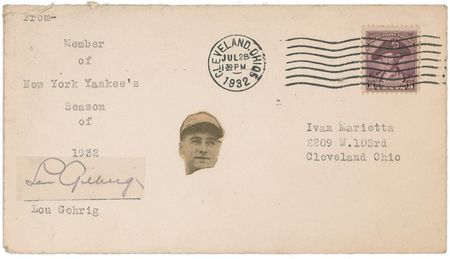 Lot #1268 Lou Gehrig: Signature of the 'Iron Horse' from his Yankees heyday - Image 1