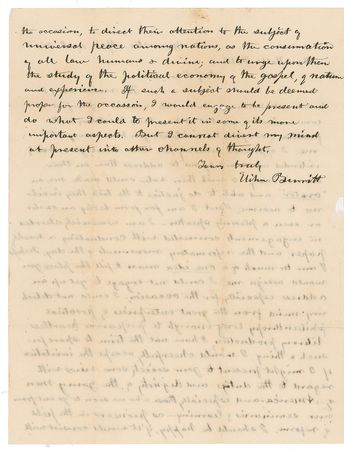 Lot #196 Elihu Burritt Handwritten Letter Signed - Image 2