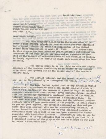 Lot #940 Cantinflas: The celebrated Mexican comedian signs with his real name - Image 1