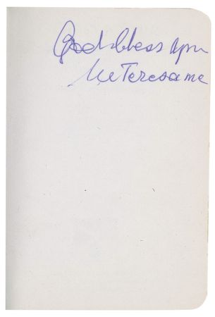 Lot #297 Mother Teresa: Blessed Teresa of Calcutta signs a cornerstone of Christian canon - Image 1