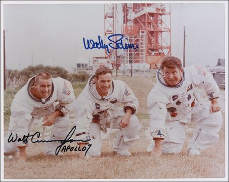 Lot #488 Wally Schirra and Walt Cunningham Signed Photographs - Image 2