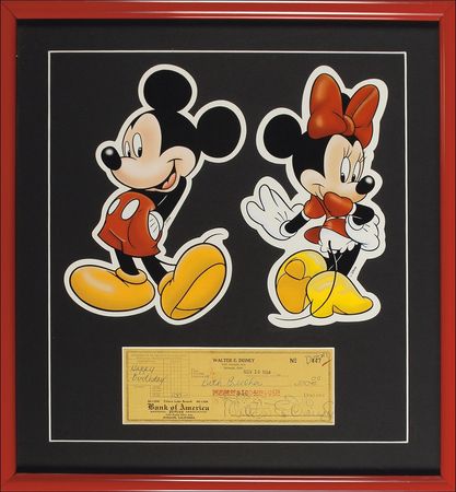 Lot #664 Walt Disney: The great animator sends a $100 birthday gift to his sister - Image 1