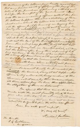 Lot #81 Andrew Jackson: Jackson argues the Constitutionality of government to invoke unjust laws - Image 2
