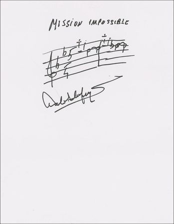 Lot #864 Lalo Schifrin Signed Musical Quote and Signed Photograph - Image 2