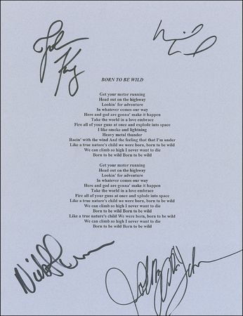 Lot #877 Steppenwolf Souvenir Lyrics - Image 1