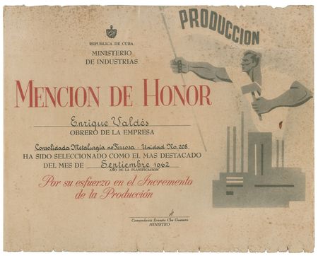 Lot #247 Che Guevara: Che recognizes one of Cuba's 
