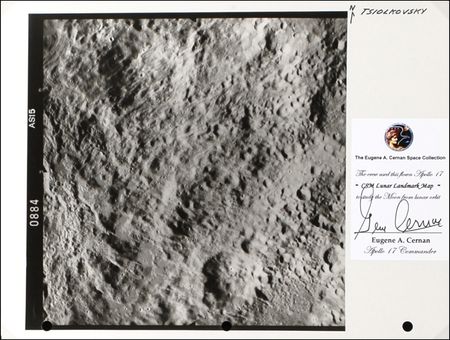 Lot #439 Apollo 17: Gene Cernan: Apollo 17 flown lunar landmark map - Image 2