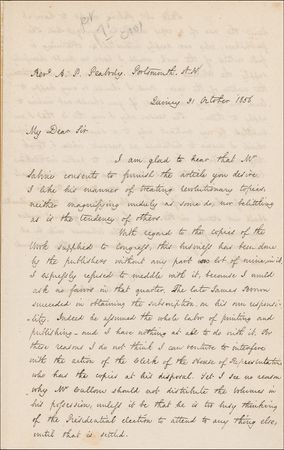 Lot #177 Charles Francis Adams Handwritten Letter Signed - Image 1