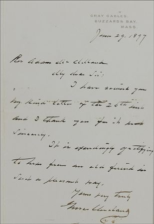 Lot #32 Grover Cleveland Handwritten Letter Signed - Image 2