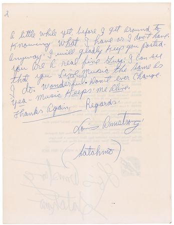 Lot #731 Louis Armstrong: Satchmo tends to his vast musical catalog - Image 2