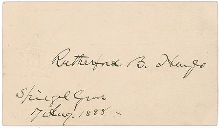 Lot #73 Rutherford B. Hayes: Unusual Grand Army of the Republic calling card - Image 1
