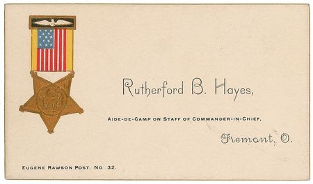 Lot #73 Rutherford B. Hayes: Unusual Grand Army of the Republic calling card - Image 2