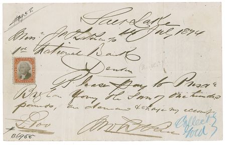 Lot #349 Brigham Young: The Mormon leader falls victim to a scoundrel's rubber check - Image 1