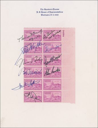 Lot #7 George Bush and Congressional Leaders Stamp