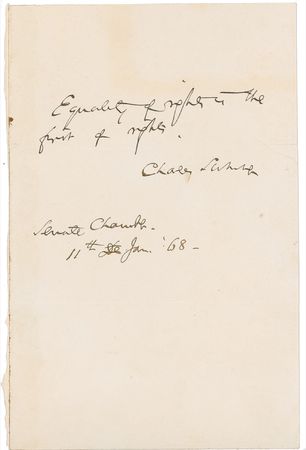Lot #323 Charles Sumner Signed Quotes - Image 2