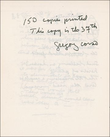 Lot #537 Gregory Corso Booklet - Image 1