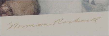 Lot #618 Norman Rockwell: Rockwell signs his iconic Freedom from Want - Image 2