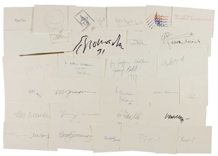 Lot #506 Artists and Photographers: Vast collection of artists including Mapplethorpe, Marisol, Vasarely, and a brush used by Estes - Image 1