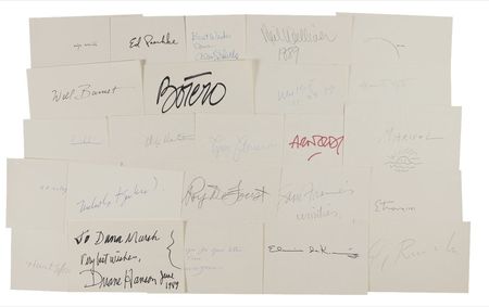 Lot #506 Artists and Photographers: Vast collection of artists including Mapplethorpe, Marisol, Vasarely, and a brush used by Estes - Image 2